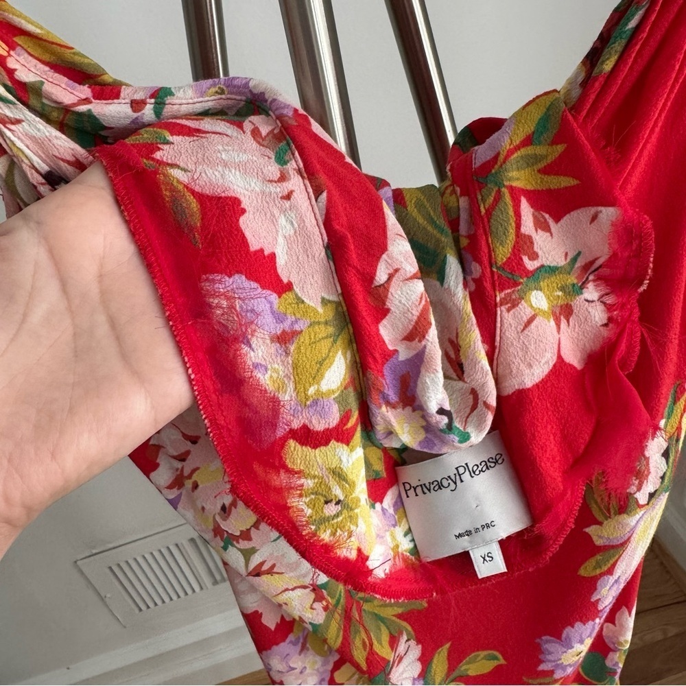 PRIVACY PLEASE x REVOLVE Red Floral Mini Summer Dress Size XS - Picture 7 of 7